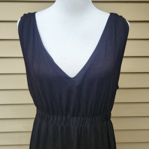 Wilster Black Casual Short Dress V-Neck Sleeveless Stretch Cover-up Solid - Picture 4 of 14